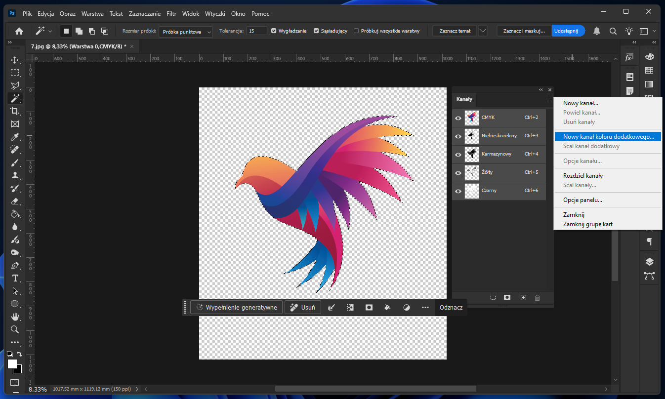 Photoshop - dodanie koloru dodatkowego