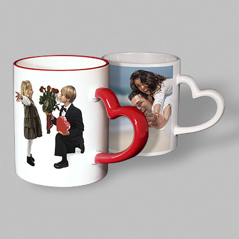 Kubek z uchem w kształcie serca